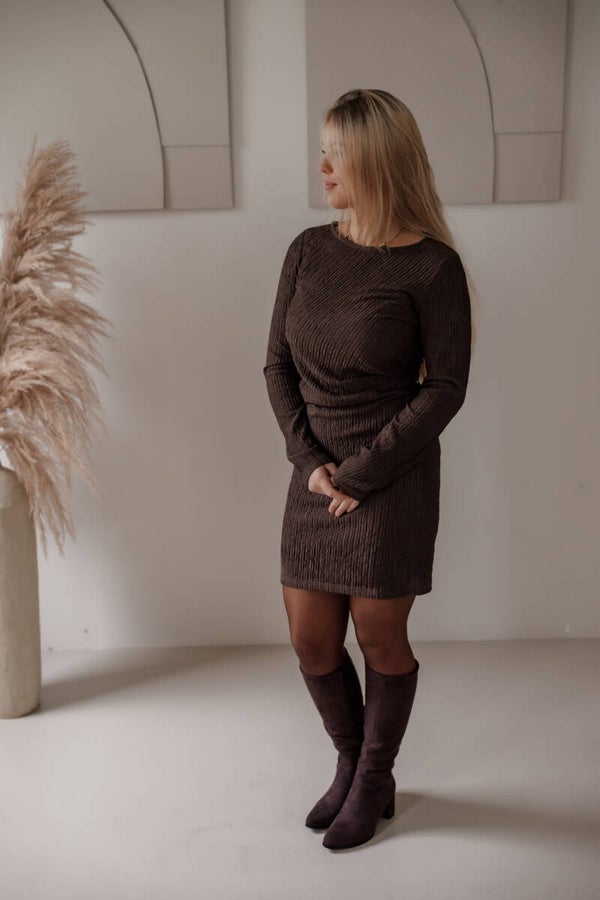 La Flor wrap jurk - bruin