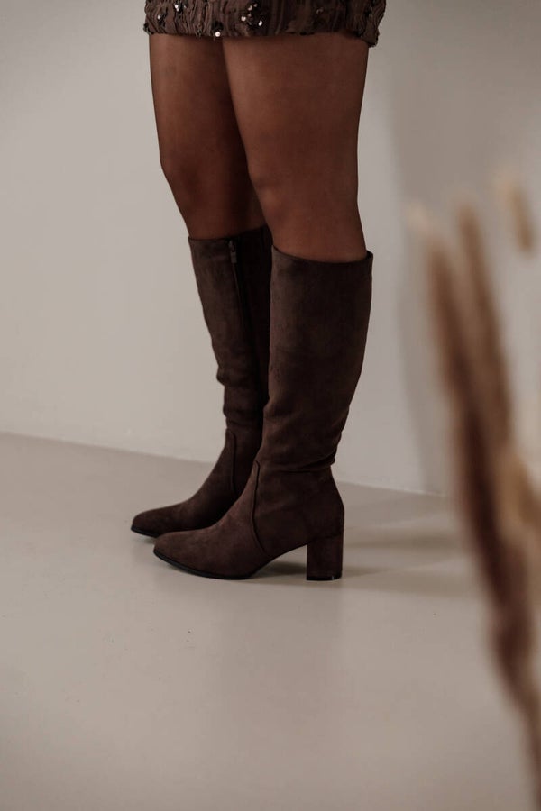 La Flor suède laarzen choco