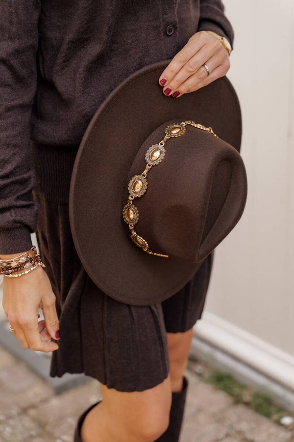 La Flor hoed donkerbruin