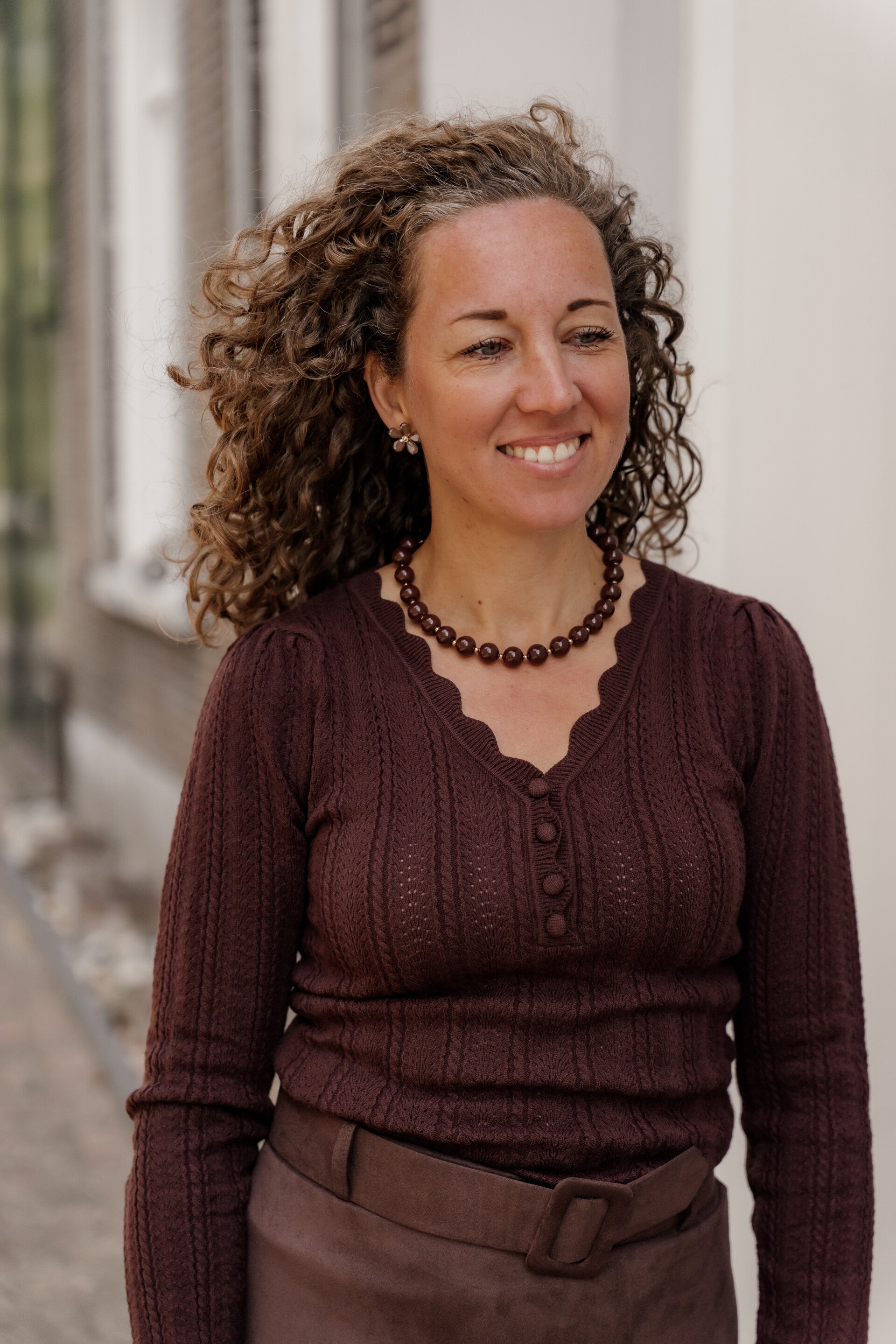 La Flor top v-hals choco