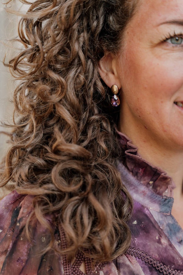 La Flor oorbellen kristal - paars