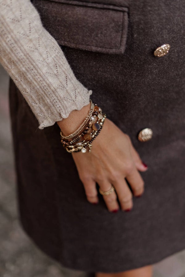 La Flor set armbanden - bruin