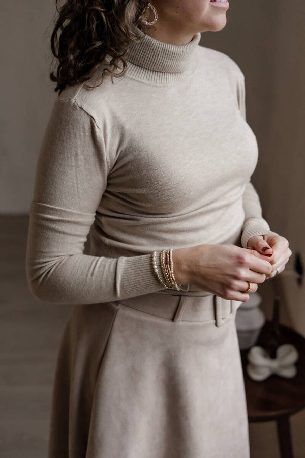 La Flor top col beige