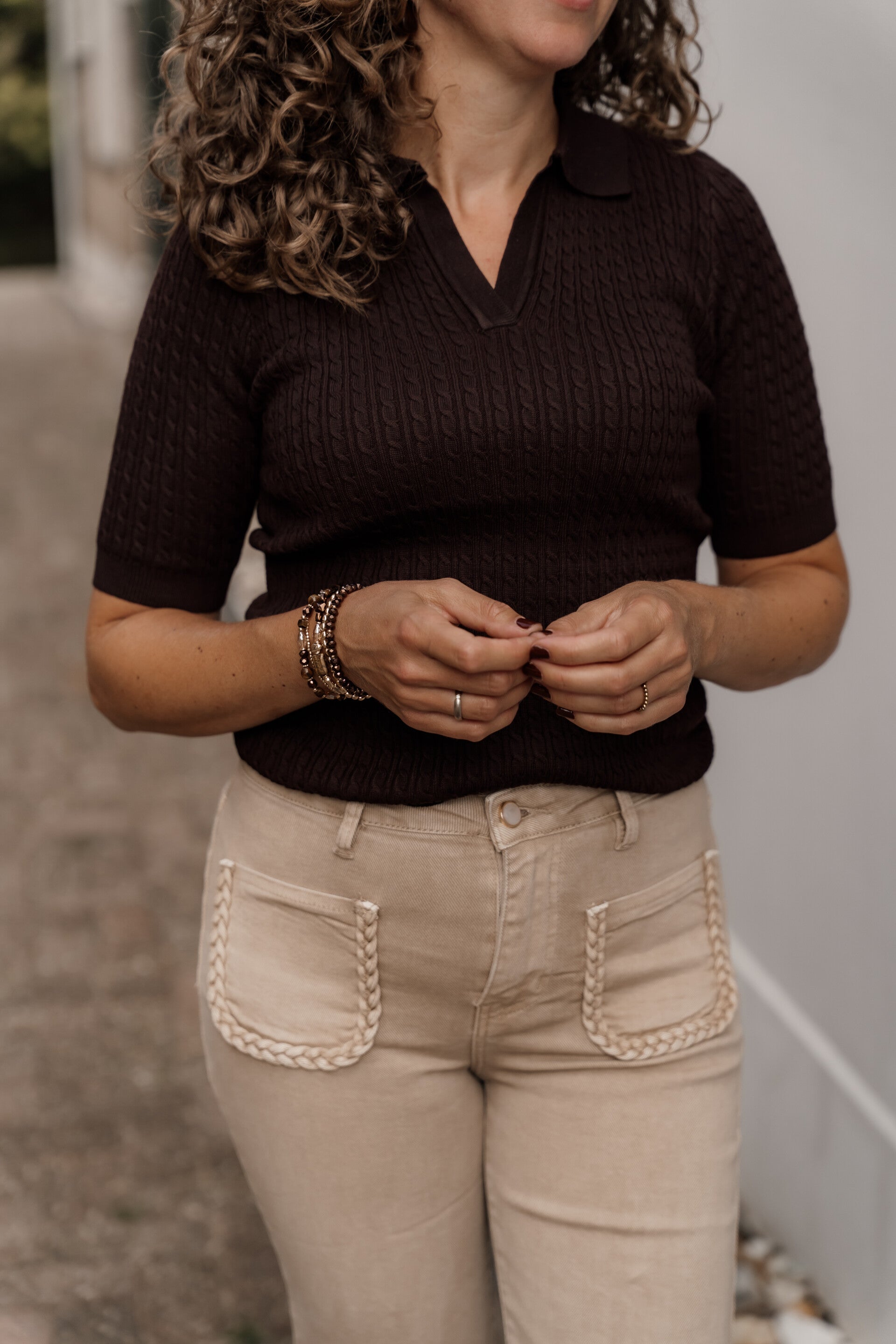 La Flor polo top choco