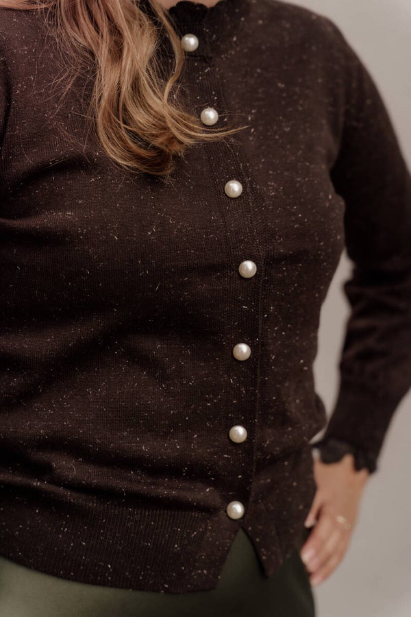 La Flor chique vest bruin
