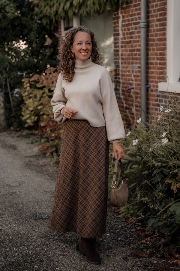 ! La Flor midi ruit rok