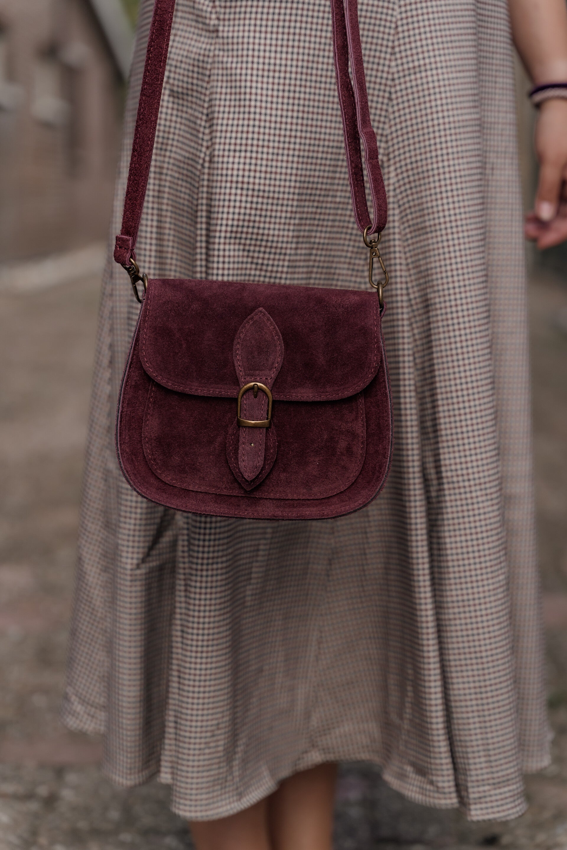 La Flor Tas Sola Suede - Bordeaux