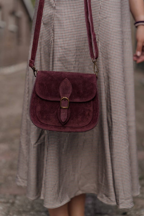 La Flor Tas Sola Suede - Bordeaux