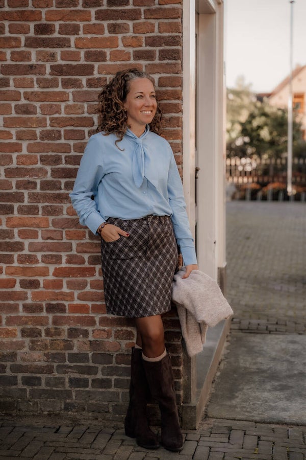 Azzurro blouse strik lichtblauw