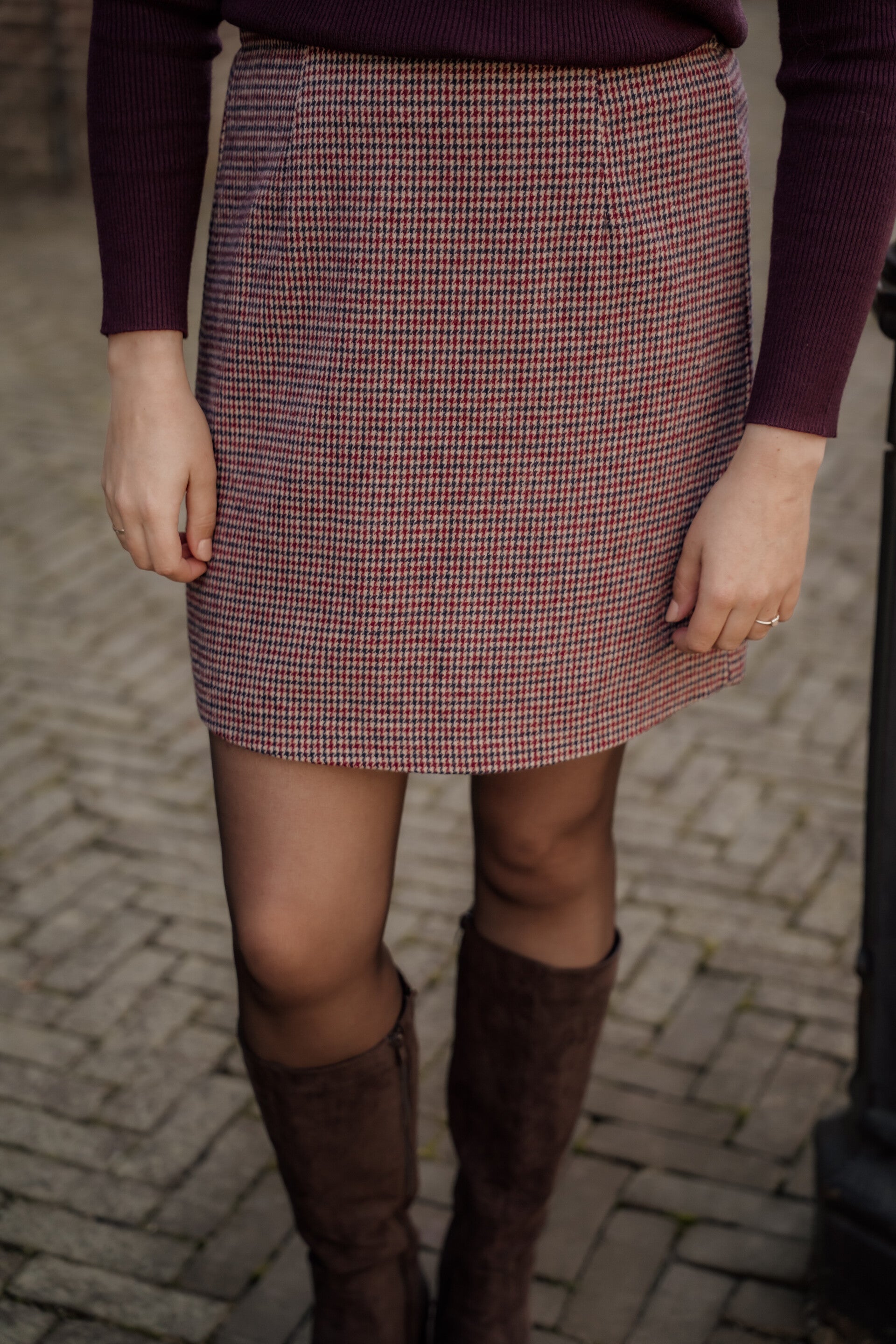 Azzurro rok ruit bordeaux
