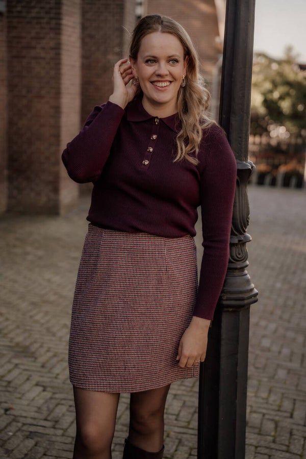 La Flor polo top burgundy