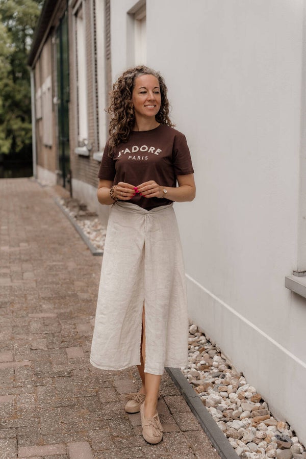 La Flor t-shirt J’Adore Paris - bruin