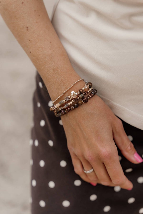 La Flor set armbanden bruin