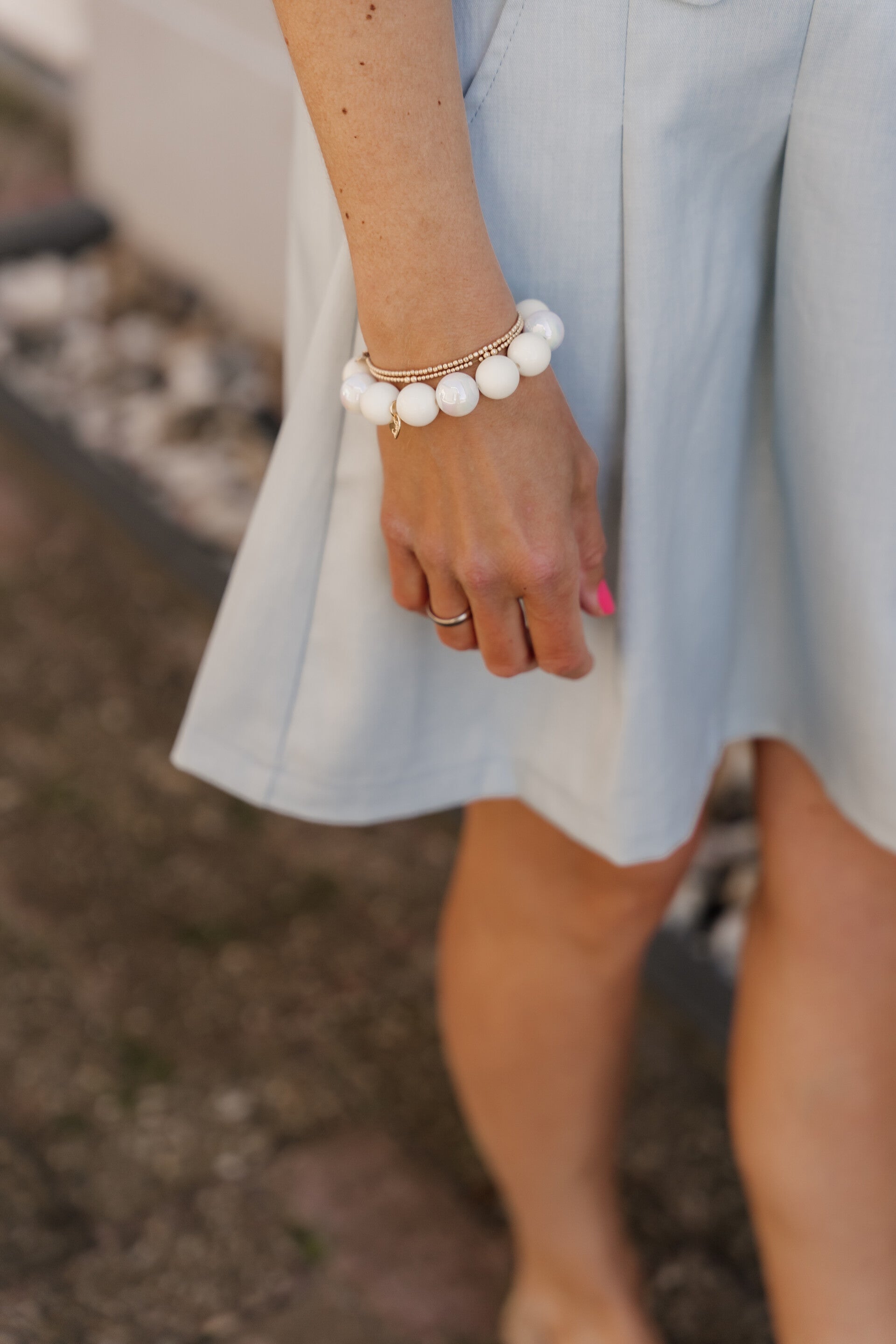La Flor kralenarmband wit