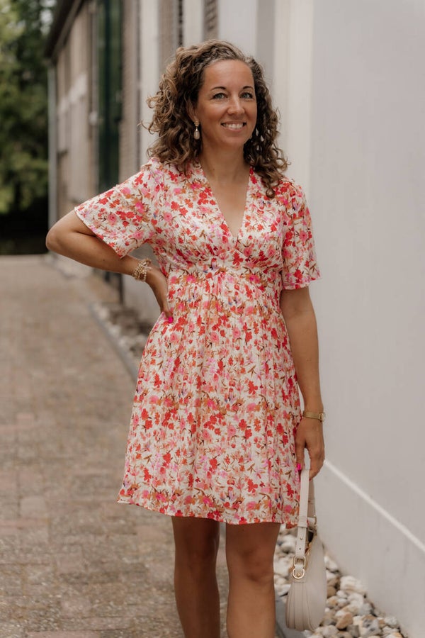 La Flor korte jurk bloemenprint