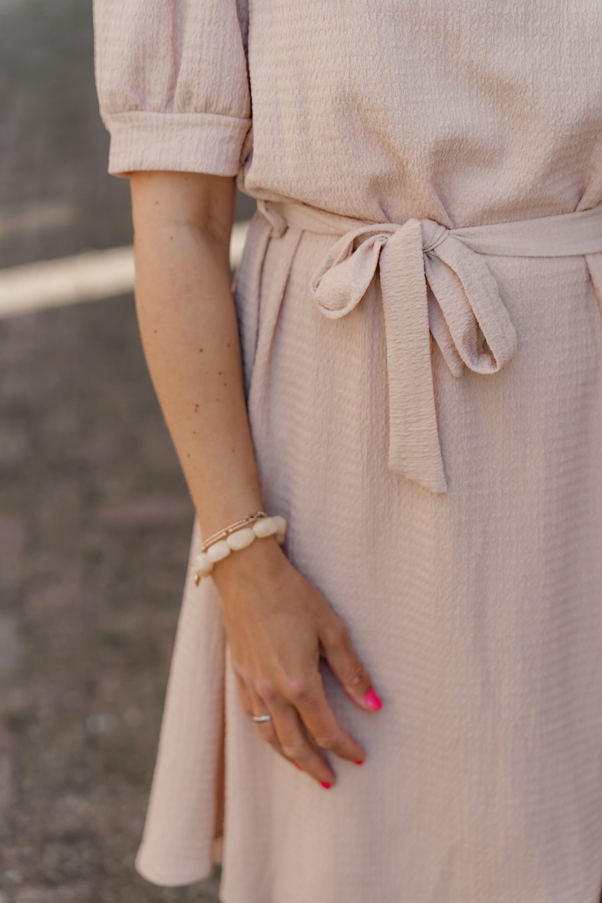 La Flor kralenarmband midi kralen - beige