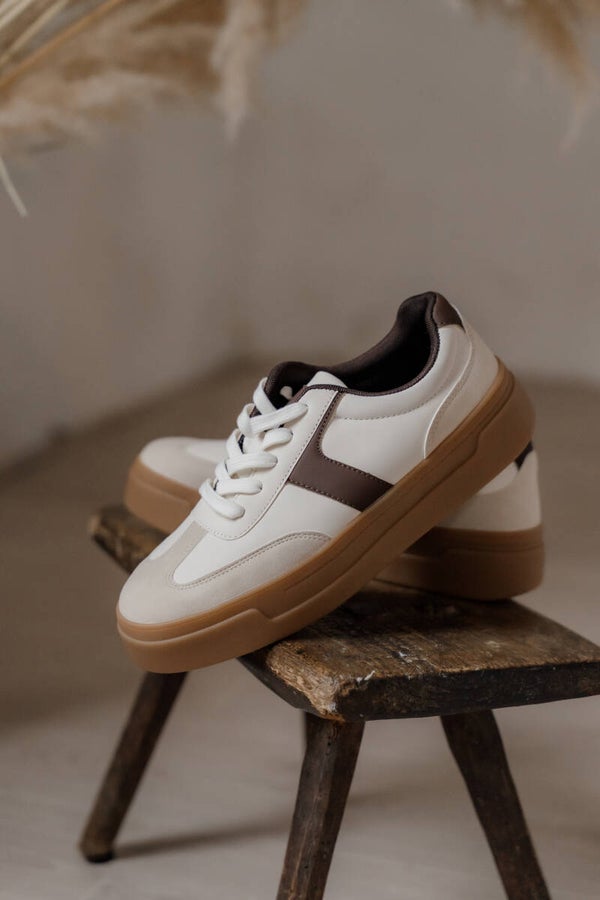 La Flor sneaker - beige bruin