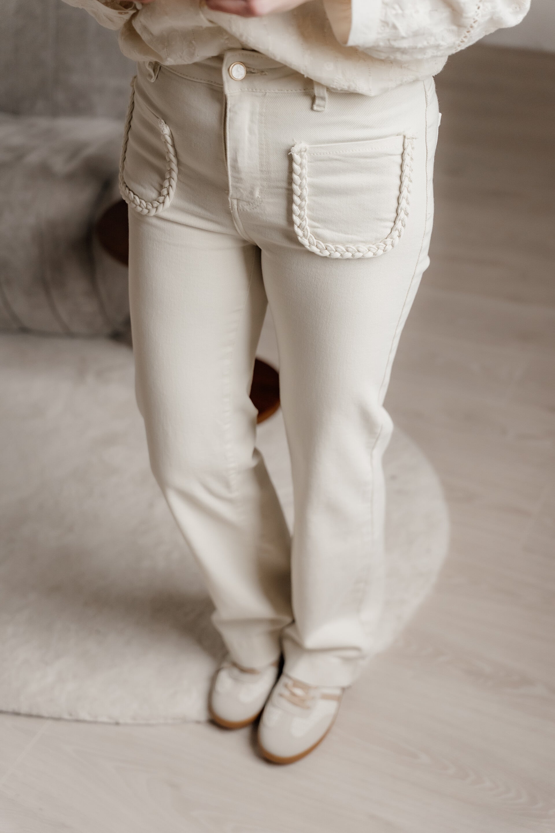 La Flor jeans wide leg - beige