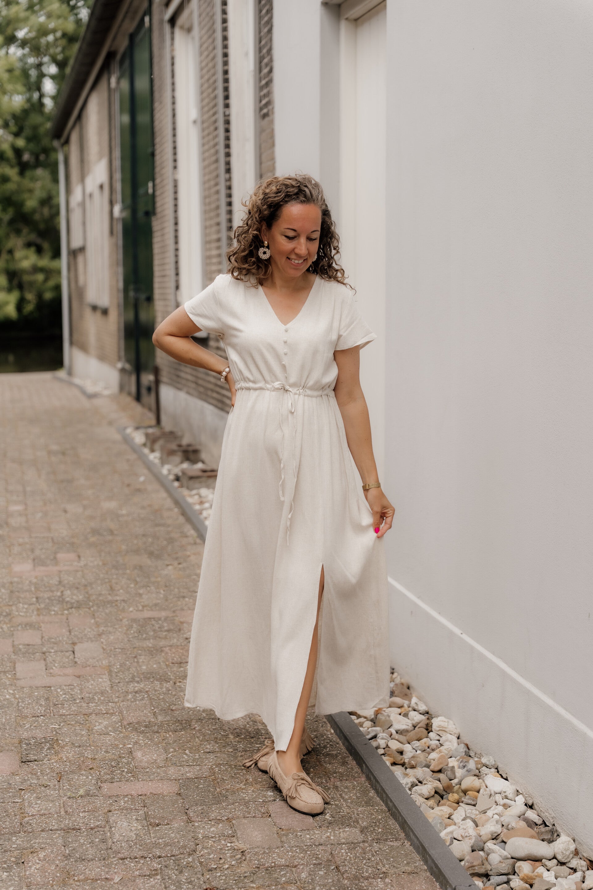 La Flor linnen maxi jurk