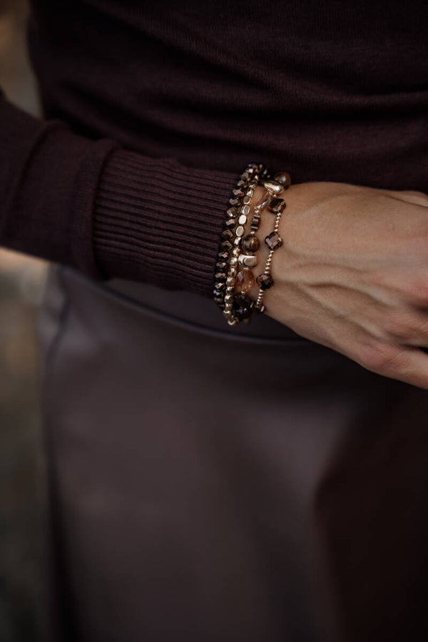 La Flor set armbanden bruin