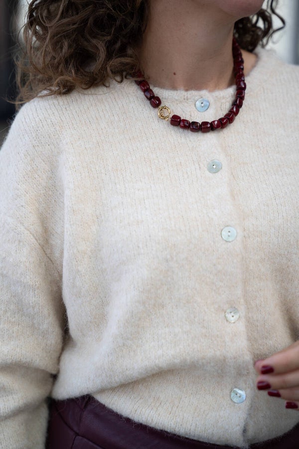 La Flor kralenketting bordeaux