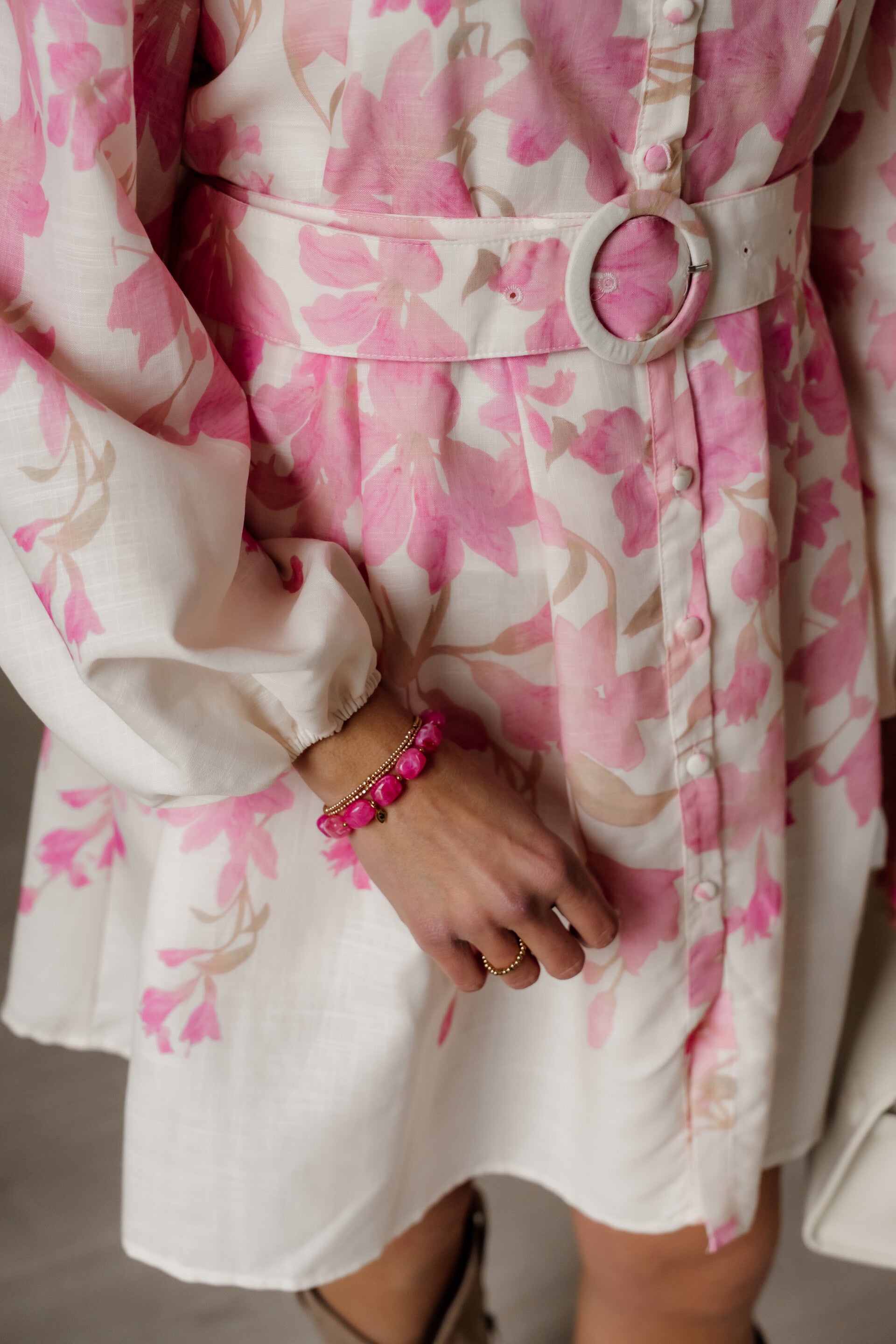 La Flor kralenarmband - fuchsia