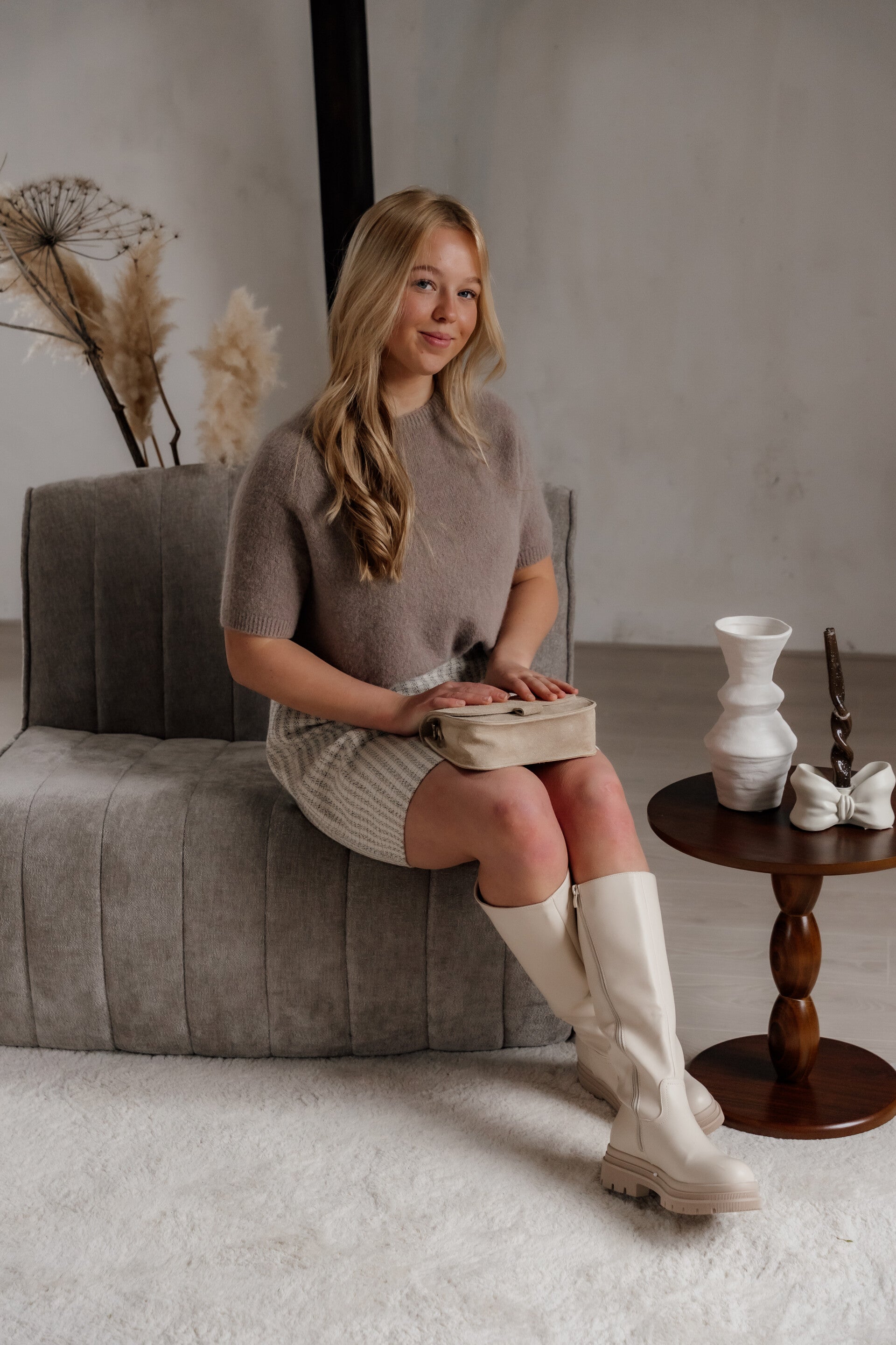 La Flor top alpaca - taupe