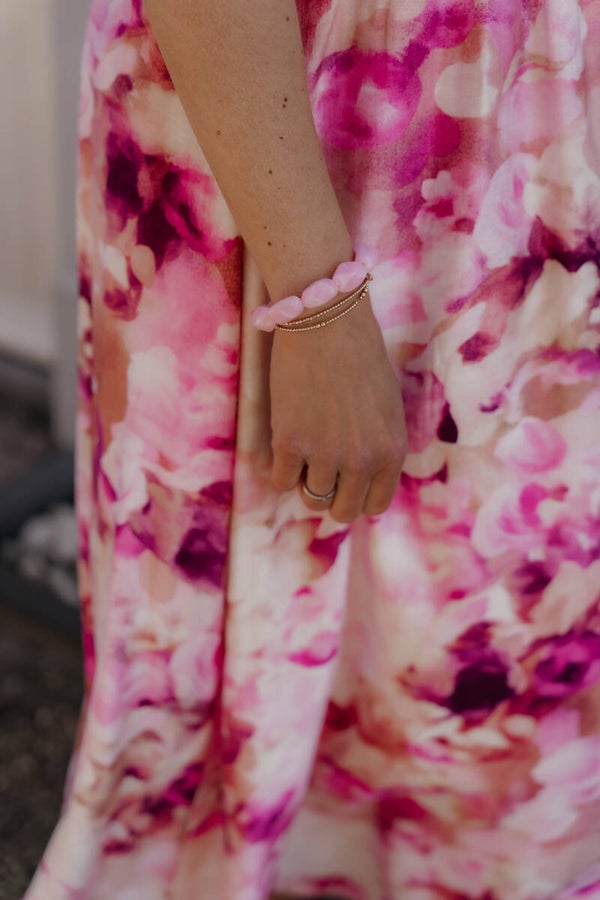 La Flor kralenarmband midi kralen - lichtroze