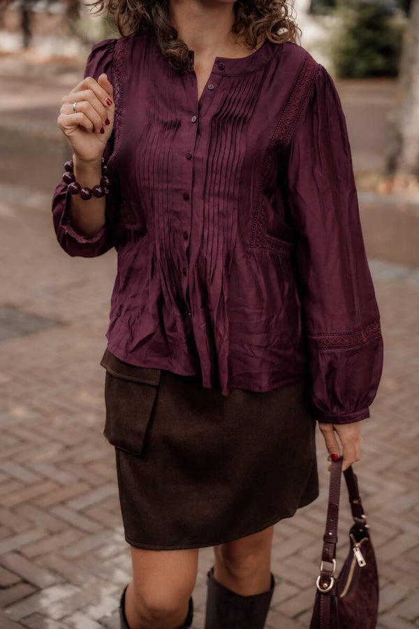 !! La Flor blouse burgundy