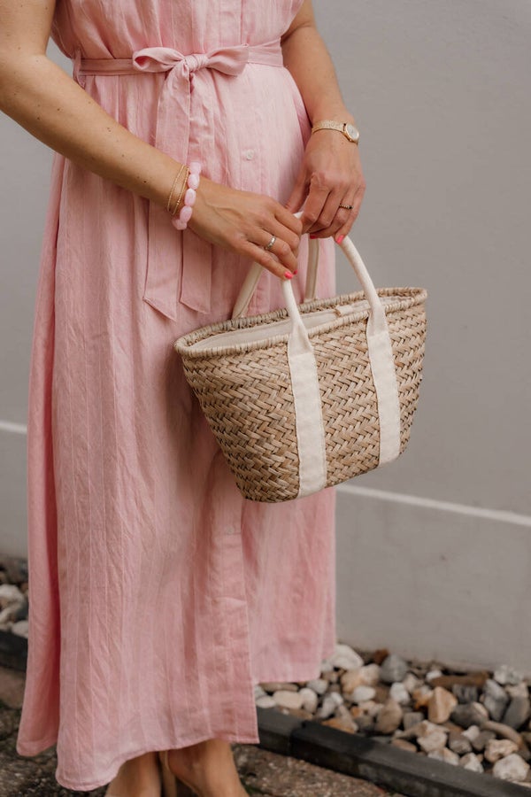 La Flor shopper Zafira raffia beige