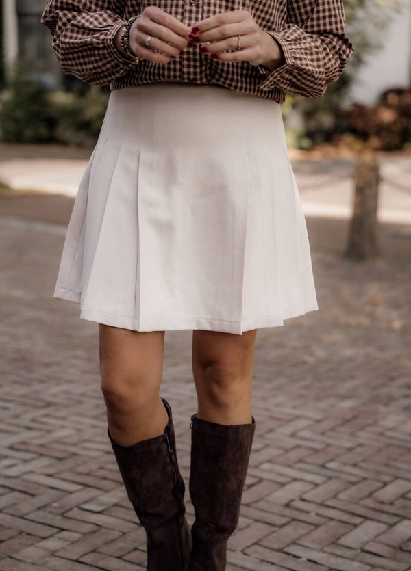 La Flor plooienrok - beige