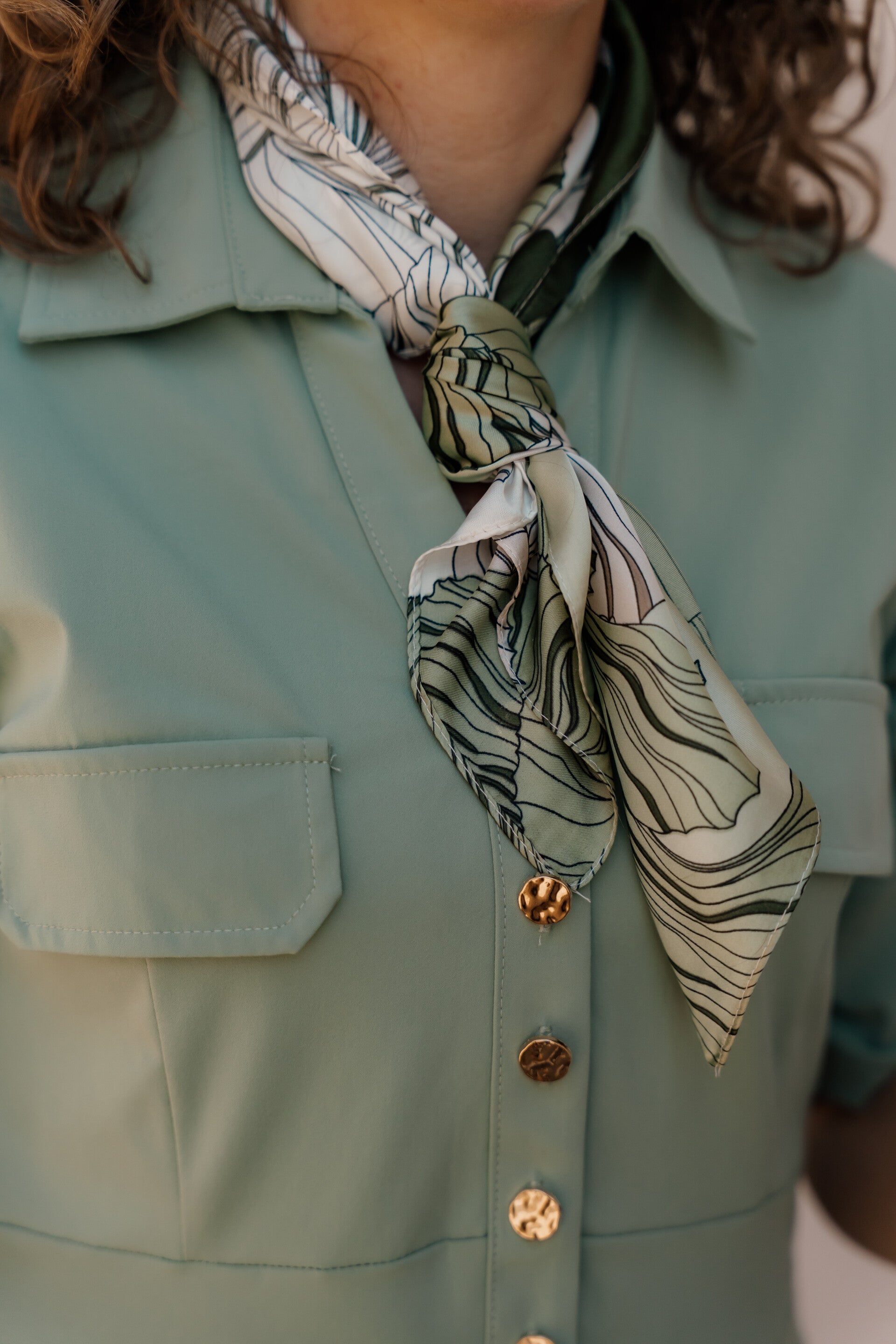 La Flor sjaal print groen