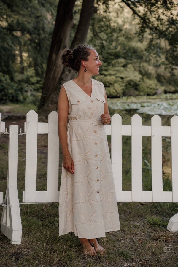 La Flor maxi jurk gouden details