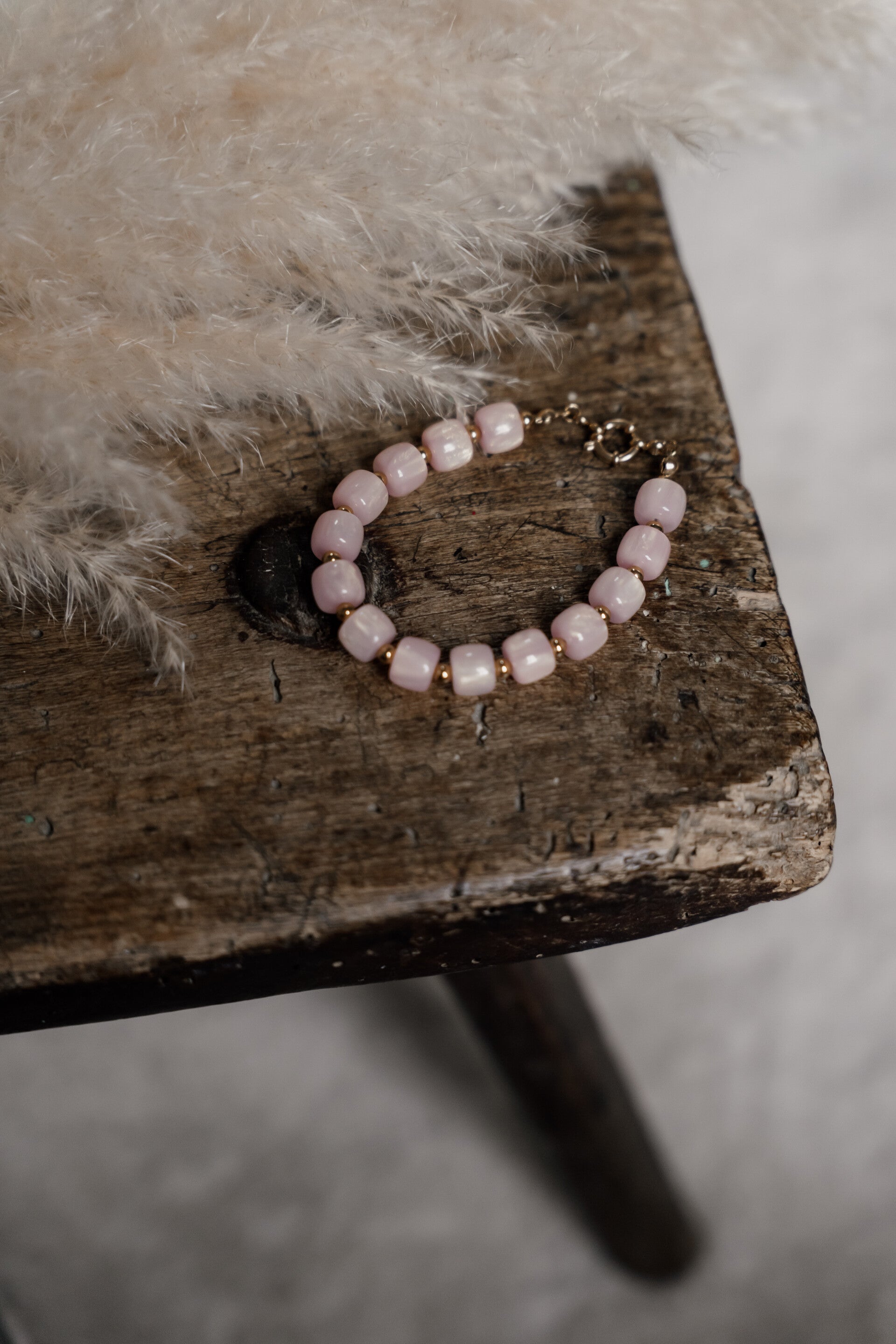 La Flor armbandje lichtroze