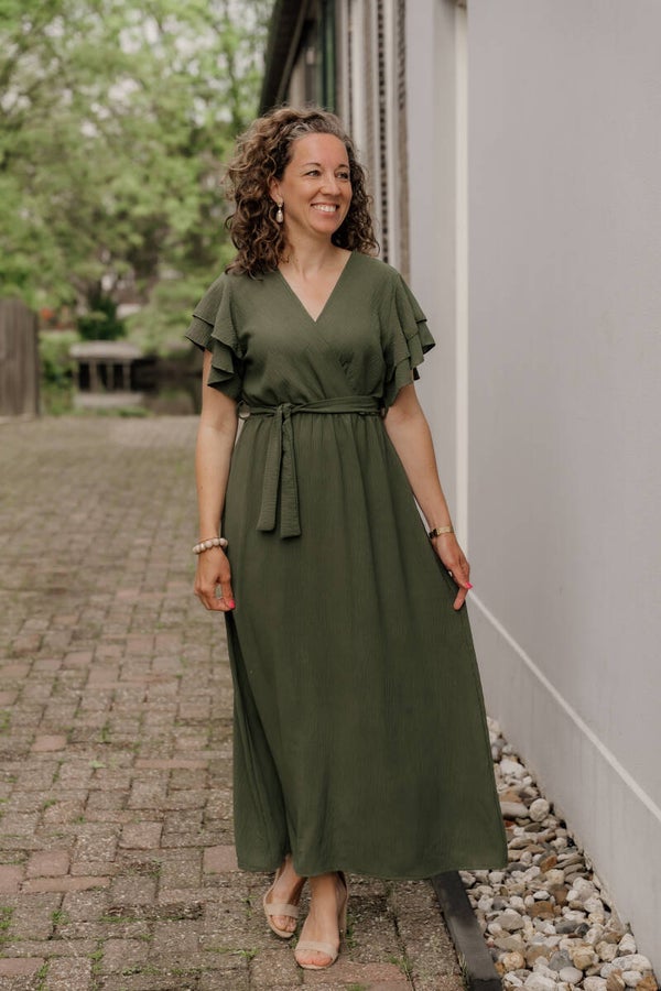 Azzurro maxi jurk army