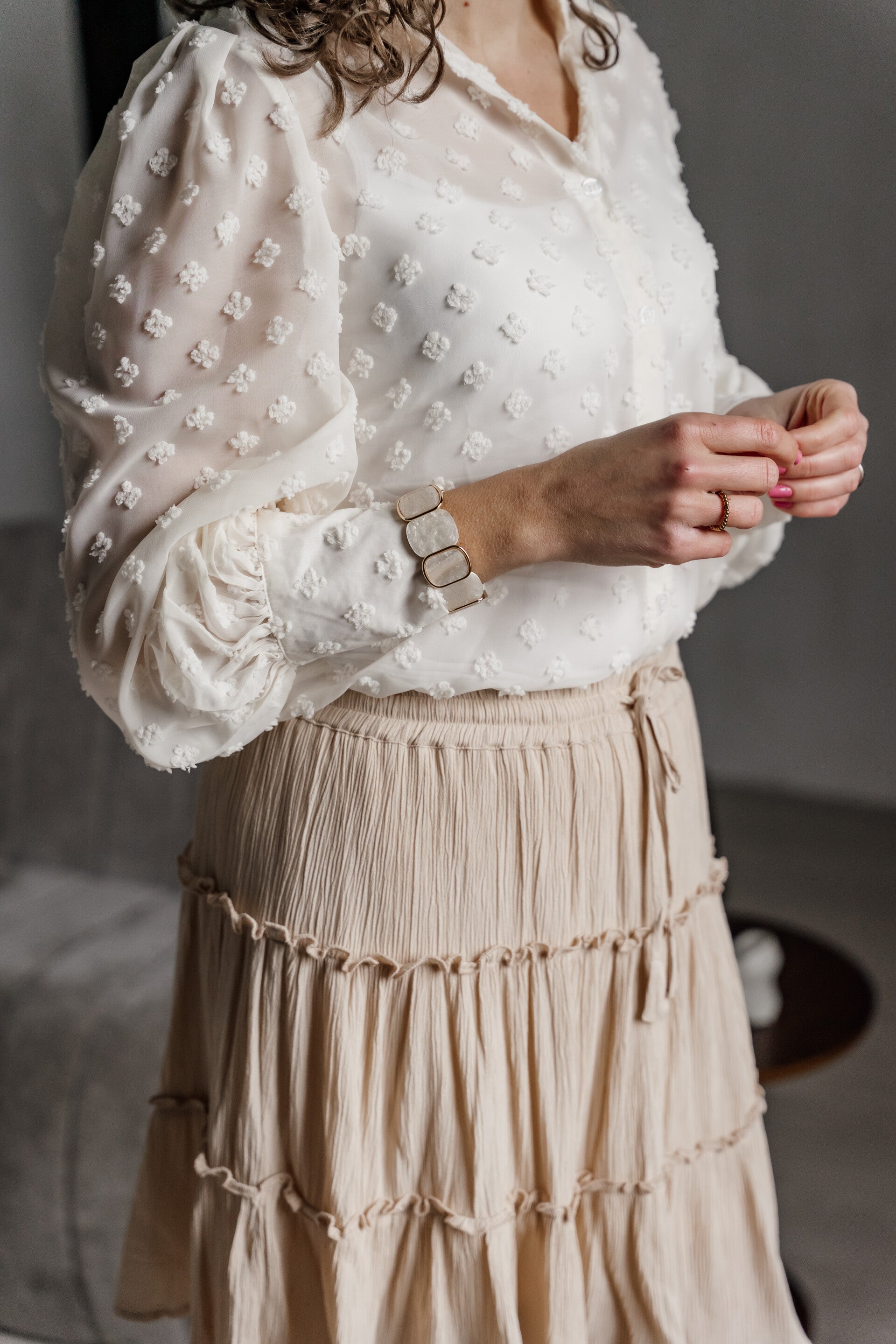 La Flor blouse bloempatroon - off white