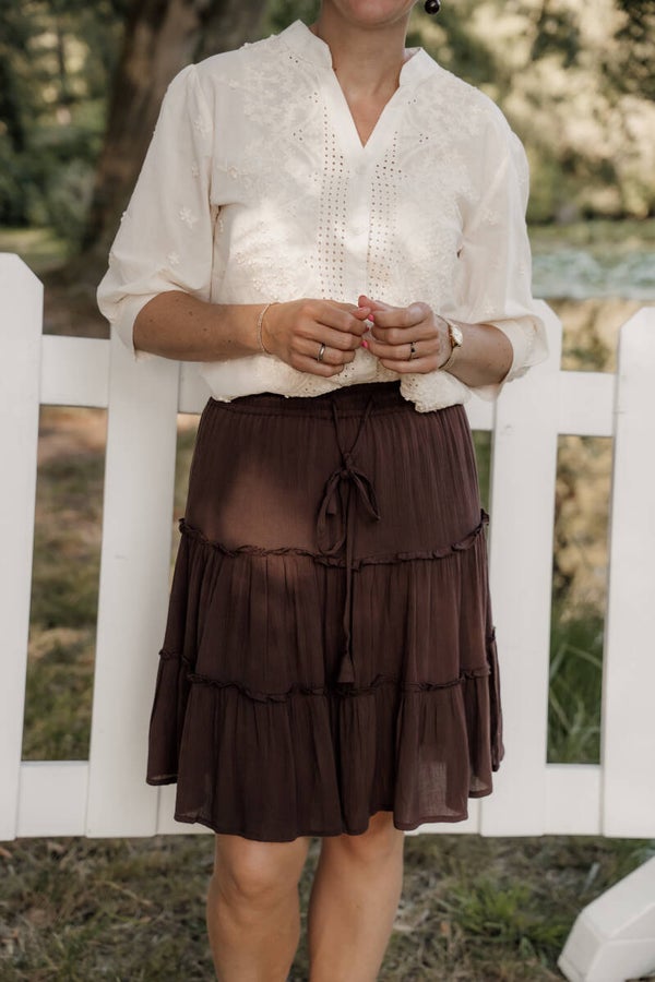 La Flor rok ruffles - bruin