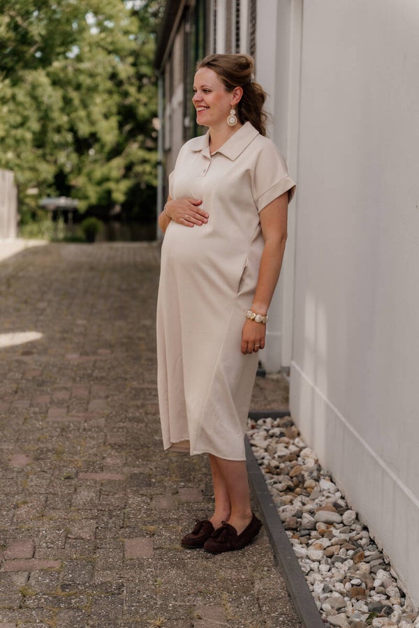 !! La Flor maxi jurk comfy beige