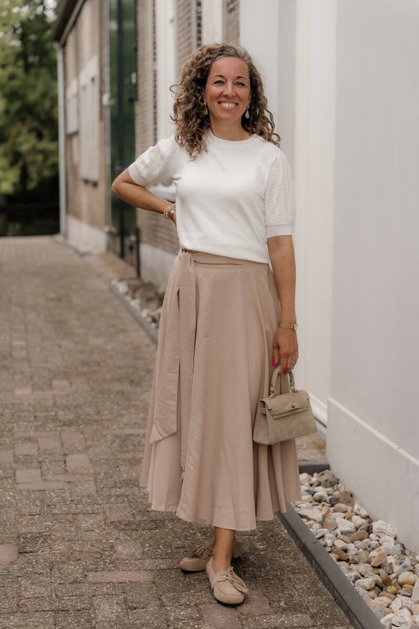 La Flor midi rok - beige