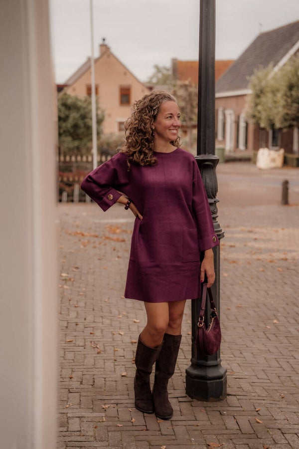 La Flor comfy jurk burgundy