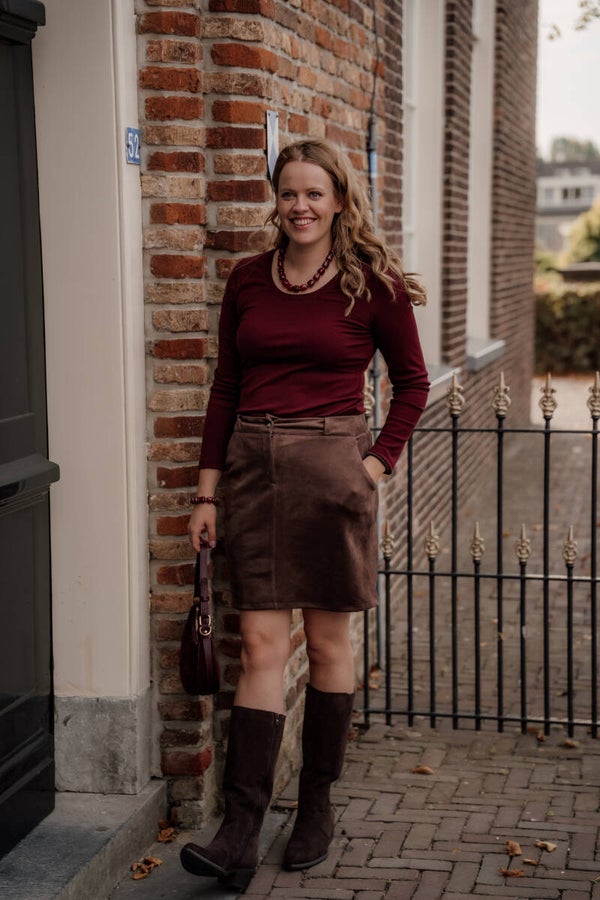 La Flor musthave rib top bordeaux