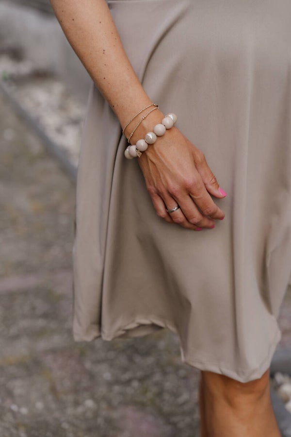 La Flor kralenarmband taupe
