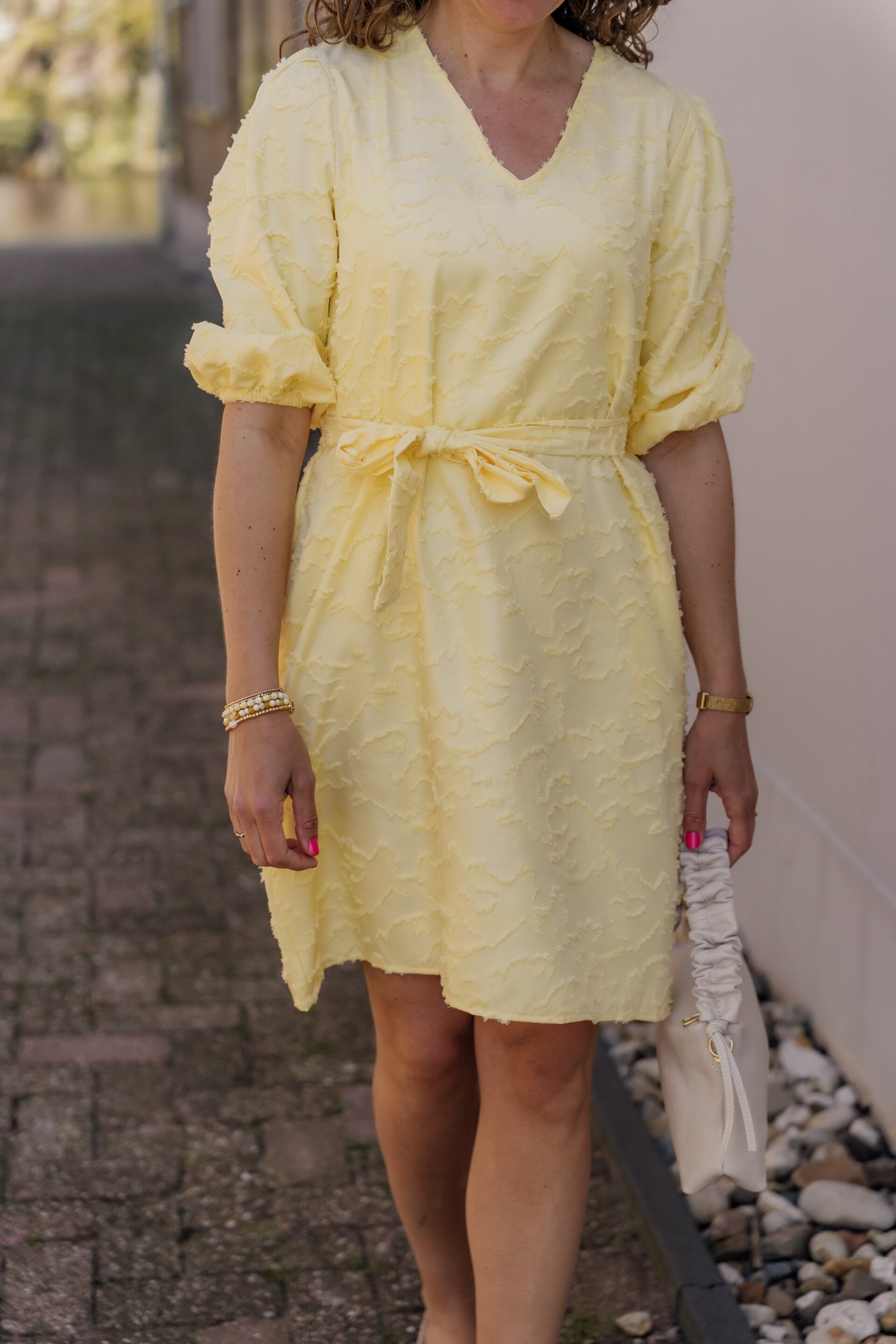 Azzurro jurk - lichtgeel