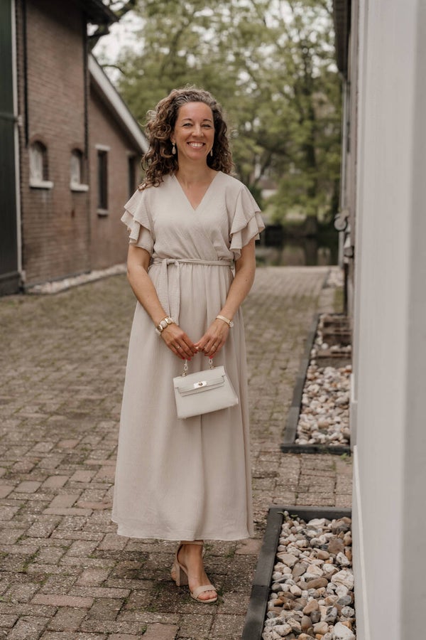 Azzurro maxi jurk beige