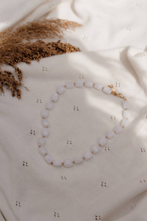 La Flor kralen ketting off white