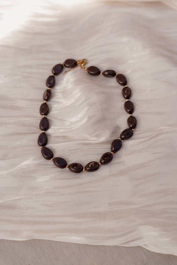 La Flor kralenketting bruin