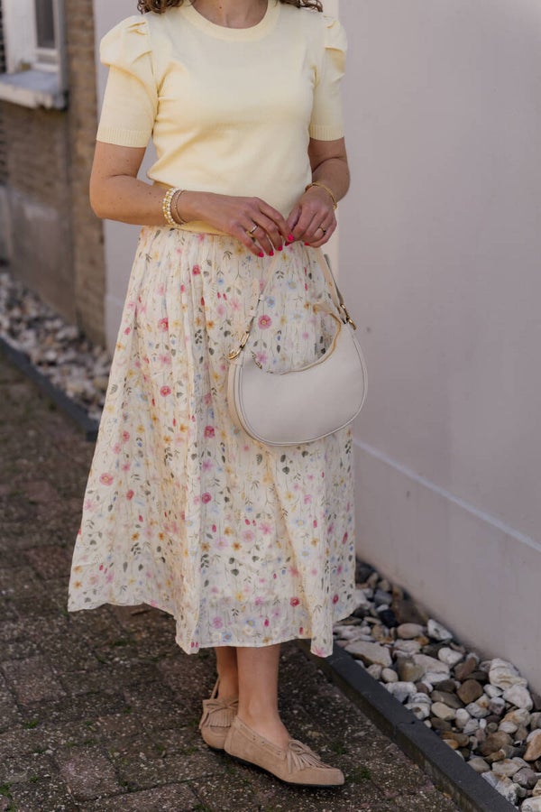 La Flor midi rok bloemenprint