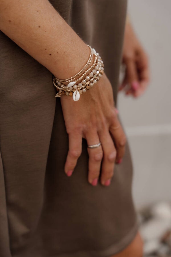 La Flor set armbanden taupe