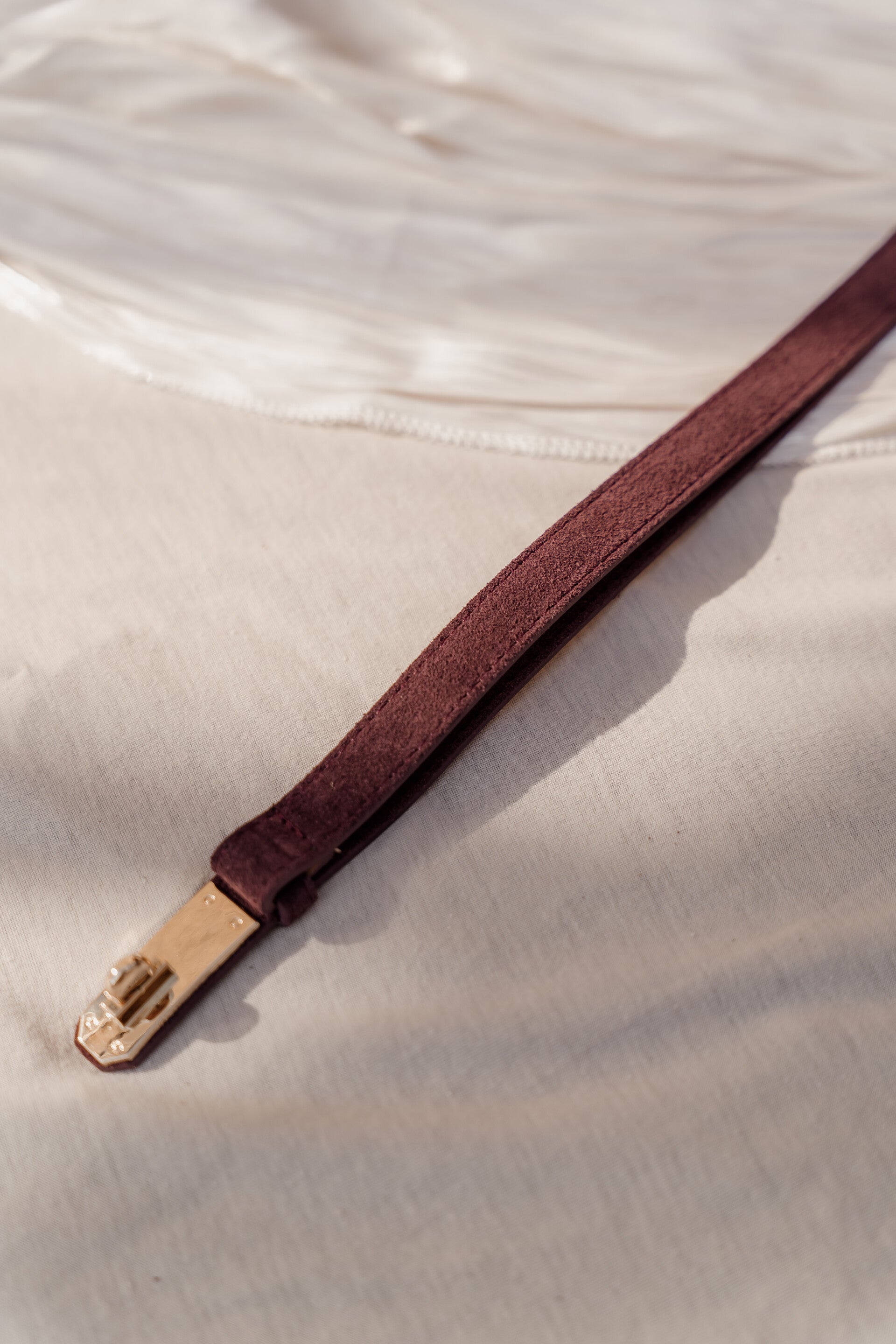 La Flor leren riem suede Garcia - bordeaux