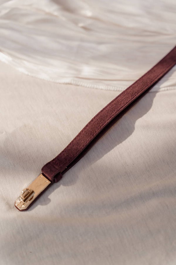 La Flor leren riem suede Garcia - bordeaux